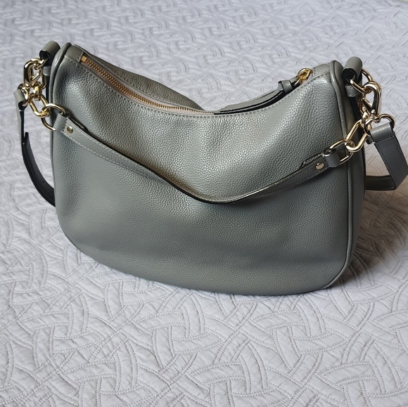 Kate Spade Leather Bag Light Gray Shoulder Crosbody Strap aprox 13x11x4.5 EUC - Picture 14 of 16